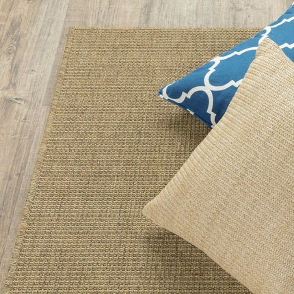 9' X 13' Tan Stain Resistant Indoor Outdoor Area Rug HomeRoots