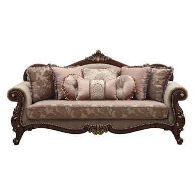 ACME 50690 Mehadi Sofa with 8 Pillows, Fabric & Walnut ACME Furniture