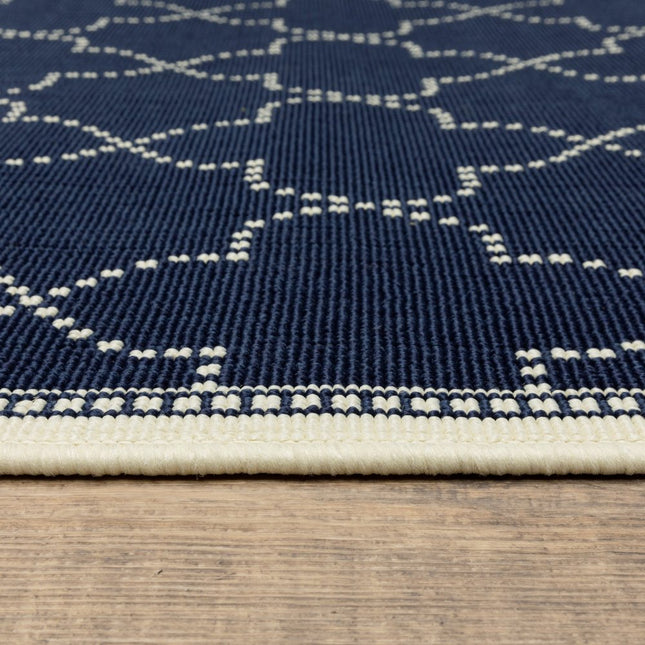 9' X 13' Gray and Ivory Geometric Stain Resistant Indoor Outdoor Area Rug HomeRoots