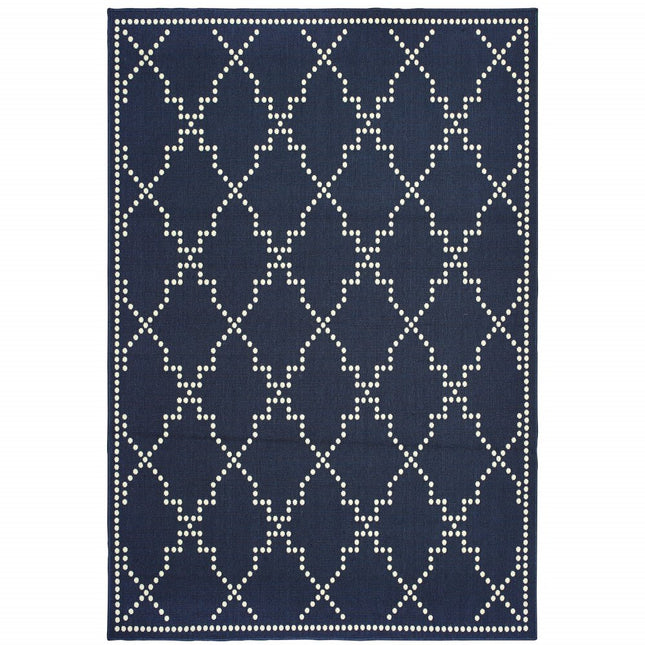 9' X 13' Tan Geometric Stain Resistant Indoor Outdoor Area Rug HomeRoots