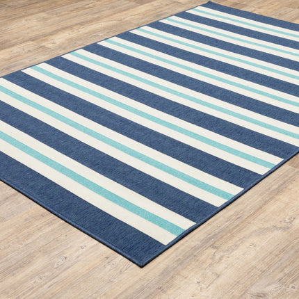 9' X 13' Red and Ivory Geometric Stain Resistant Indoor Outdoor Area Rug