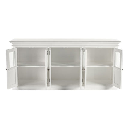 82" White Solid Wood Buffet Table With Six Doors HomeRoots