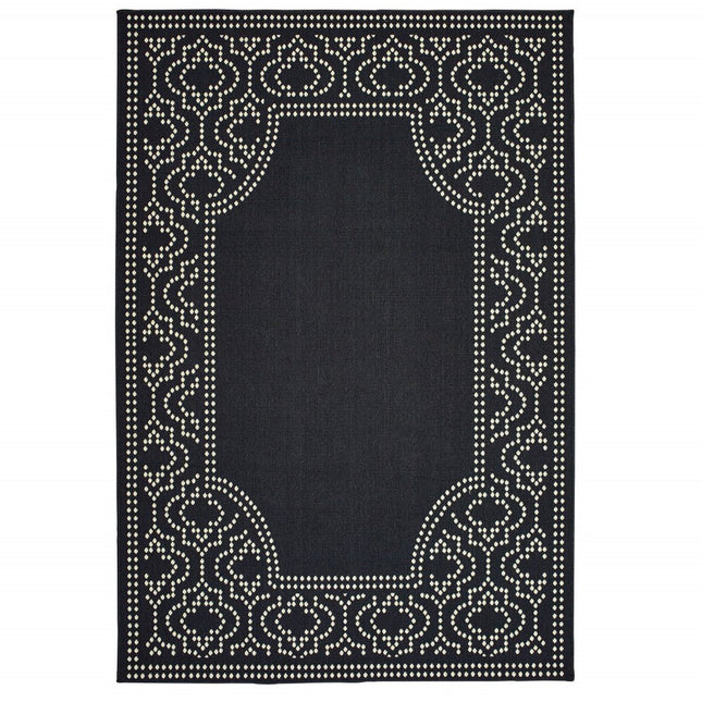 9' X 13' Gray and Ivory Stain Resistant Indoor Outdoor Area Rug HomeRoots