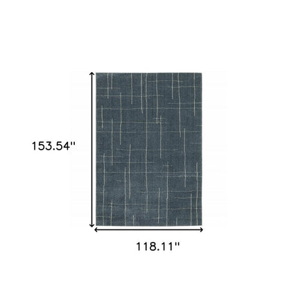 10' X 13' Blue and Gray Geometric Power Loom Area Rug HomeRoots