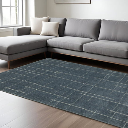 10' X 13' Blue and Gray Geometric Power Loom Area Rug HomeRoots