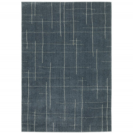 10' X 13' Blue and Gray Geometric Power Loom Area Rug HomeRoots