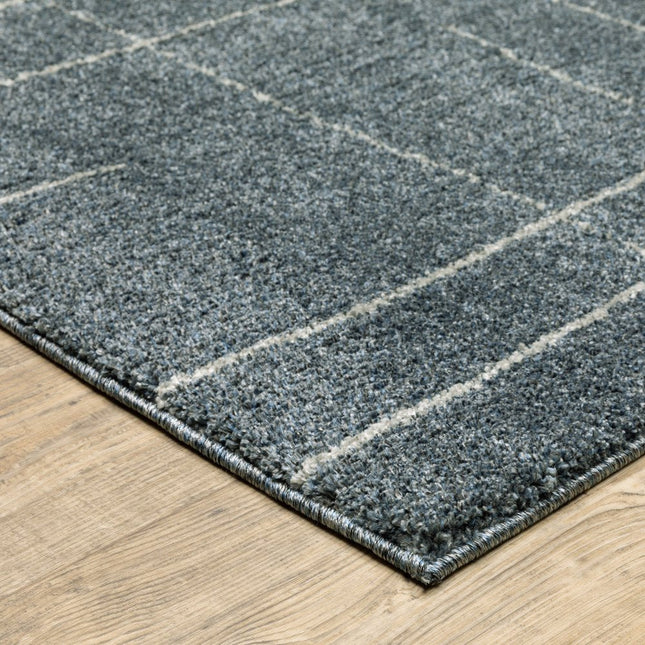 10' X 13' Blue and Gray Geometric Power Loom Area Rug HomeRoots