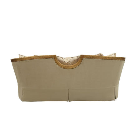 ACME 50835 Daesha Sofa with 8 Pillows, Tan Flannel & Antique Gold