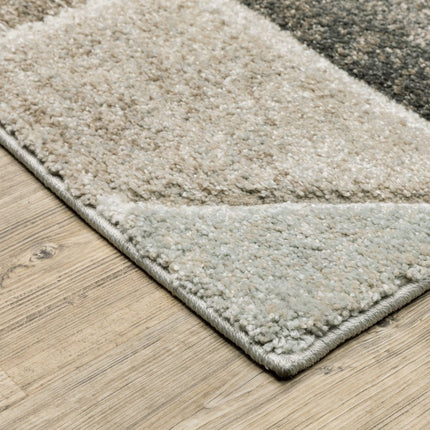 Gray And Ivory Geometric Area Rug HomeRoots