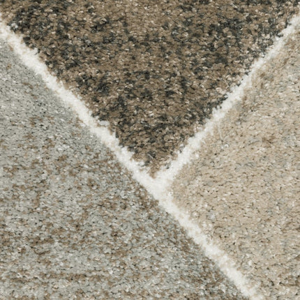 Gray And Ivory Geometric Area Rug HomeRoots