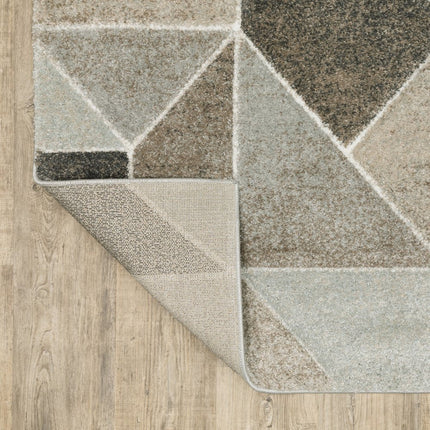 Gray And Ivory Geometric Area Rug HomeRoots