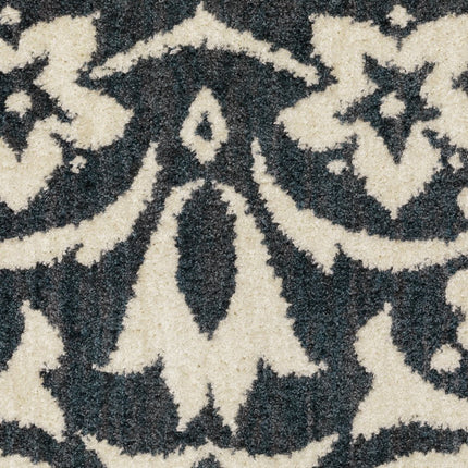 10' X 13' Blue And Ivory Floral Power Loom Stain Resistant Area Rug HomeRoots