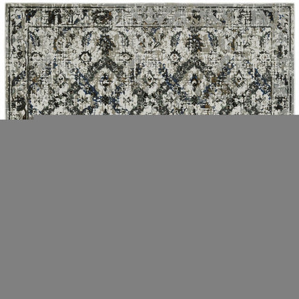 10' X 13' Black and Gray Oriental Power Loom Area Rug HomeRoots