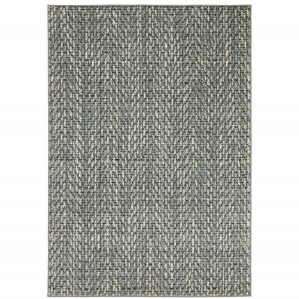 10' X 13' Blue And Ivory Geometric Distressed Area Rug HomeRoots