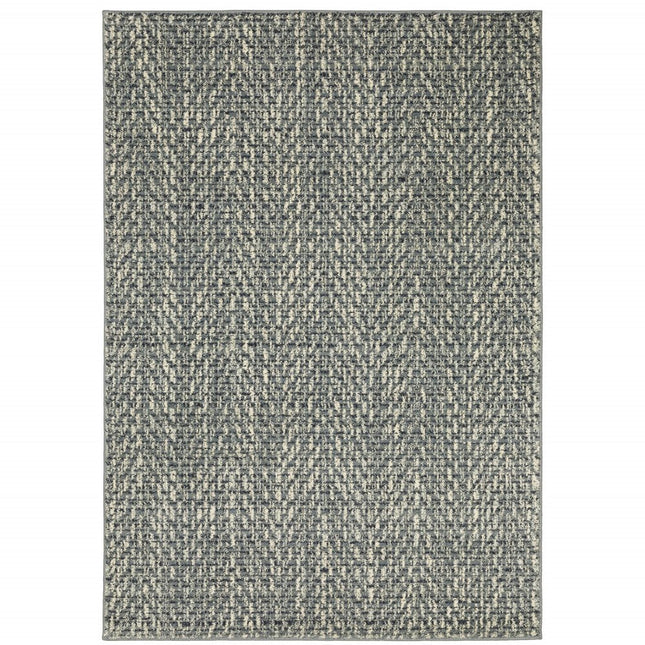 10' X 13' Blue And Ivory Geometric Distressed Area Rug HomeRoots