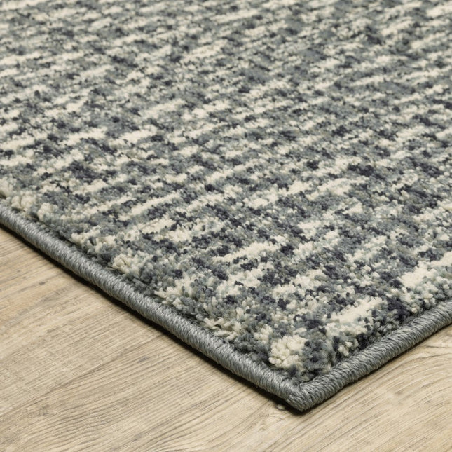 10' X 13' Blue And Ivory Geometric Distressed Area Rug HomeRoots