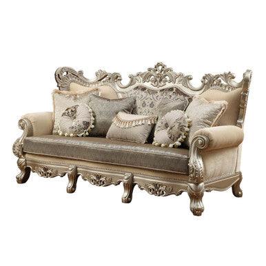 ACME 51040 Ranita Sofa with 7 Pillows, Fabric & Champagne (1Set/2Ctn) ACME Furniture