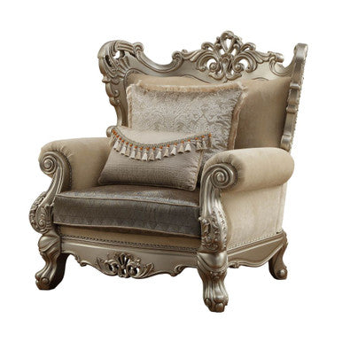 ACME 51042 Ranita Chair with 2 Pillows, Fabric & Champagne (1Set/2Ctn) ACME Furniture