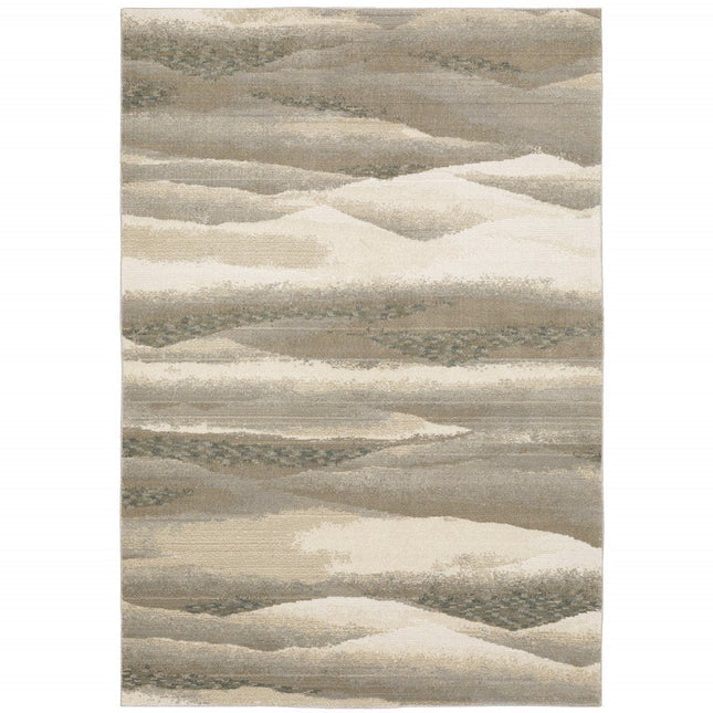 10' X 13' Blue and Gray Abstract Power Loom Area Rug HomeRoots
