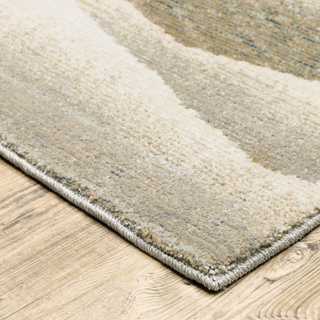 10' X 13' Blue and Gray Abstract Power Loom Area Rug HomeRoots