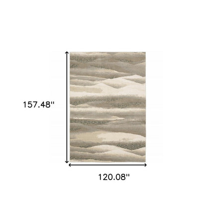 10' X 13' Blue and Gray Abstract Power Loom Area Rug HomeRoots