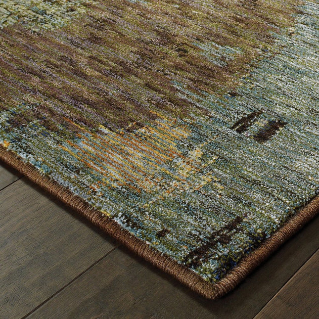 10' X 13' Blue and Ivory Abstract Power Loom Area Rug HomeRoots