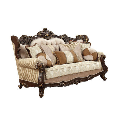 ACME 51050 Shalisa Sofa with 7 Pillows, Fabric & Walnut ACME Furniture