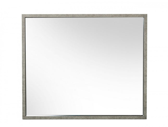34" Gray Faux Concrete Framed Accent Mirror HomeRoots