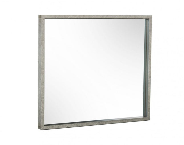 34" Gray Faux Concrete Framed Accent Mirror HomeRoots