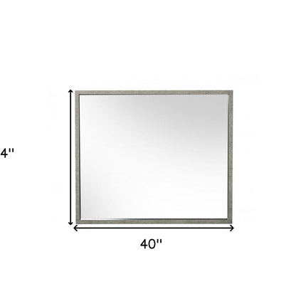 34" Gray Faux Concrete Framed Accent Mirror HomeRoots