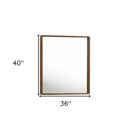 40" Brown Wood Framed Accent Mirror HomeRoots