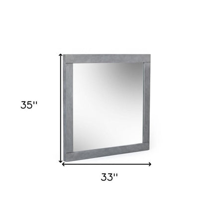 35" Gray Wood Framed Accent Mirror HomeRoots
