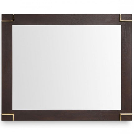 33" Brown and Gold Wood Framed Accent Mirror HomeRoots