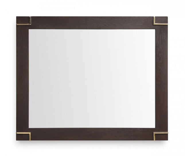 33" Brown and Gold Wood Framed Accent Mirror HomeRoots