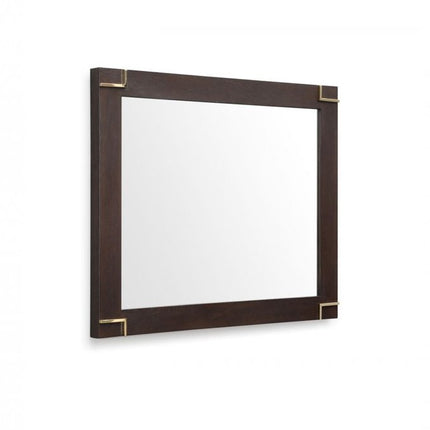 33" Brown and Gold Wood Framed Accent Mirror HomeRoots