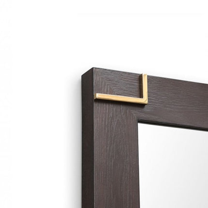 33" Brown and Gold Wood Framed Accent Mirror HomeRoots