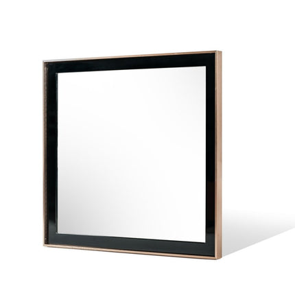 39" Rose Gold and Black Wood and Metal Framed Accent Mirror HomeRoots