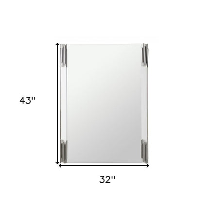 43" White Steel Framed Accent Mirror HomeRoots