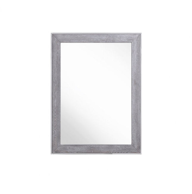 40" Gray and Silver Wood and Metal Framed Accent Mirror HomeRoots