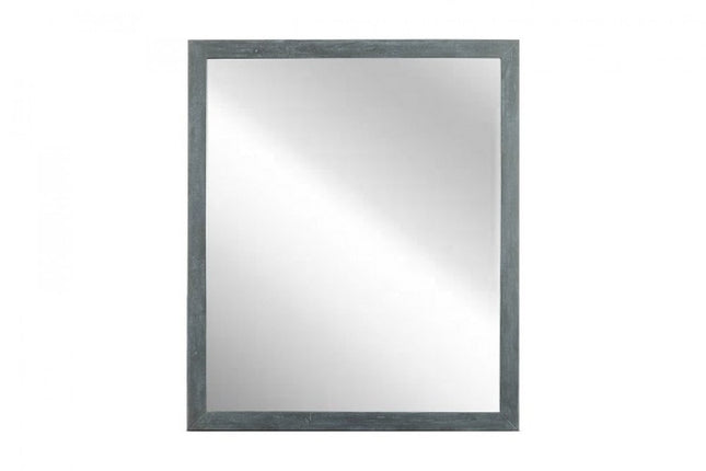 40" Dark Gray Solid Wood Framed Accent Mirror HomeRoots