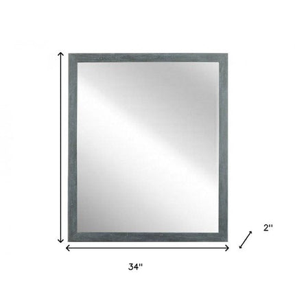 40" Dark Gray Solid Wood Framed Accent Mirror HomeRoots