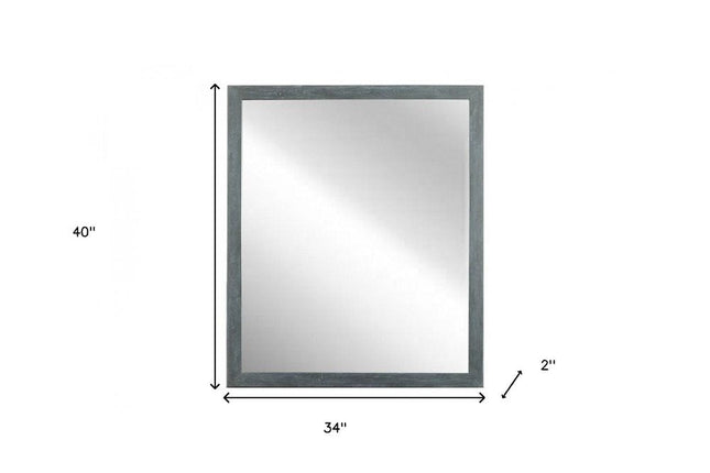 40" Dark Gray Solid Wood Framed Accent Mirror HomeRoots