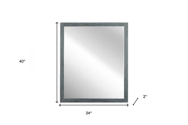 40" Dark Gray Solid Wood Framed Accent Mirror