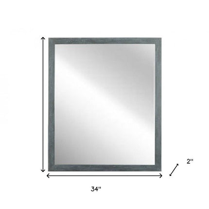 40" Dark Gray Solid Wood Framed Accent Mirror