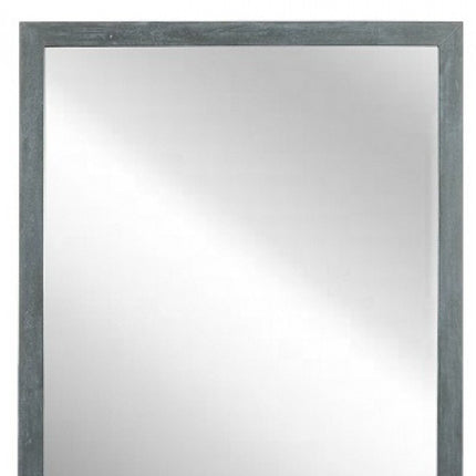 40" Dark Gray Solid Wood Framed Accent Mirror HomeRoots