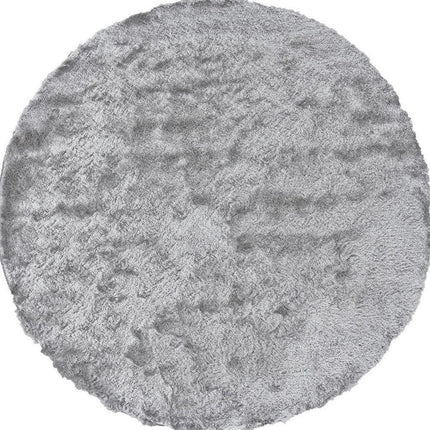 10' Gray And Silver Round Shag Tufted Handmade Area Rug HomeRoots