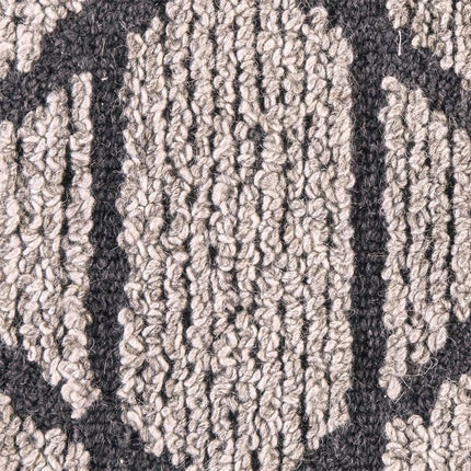 10' Black and Taupe Round Wool Paisley Hand Tufted Area Rug HomeRoots