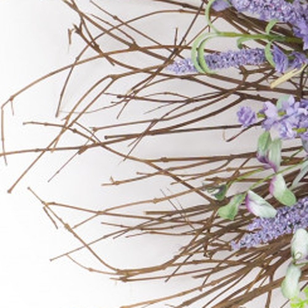 31" Purple Spring Twig And Mixed Assortment Artificial Wreath