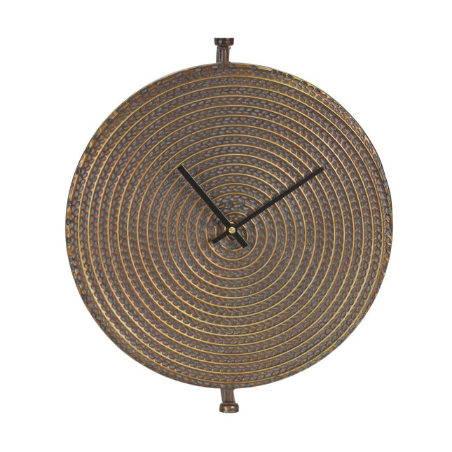15" Circle Bronze Metal Analog Wall Clock HomeRoots