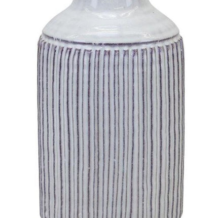 10" Off White Terracotta Striped Cylinder Table Vase HomeRoots